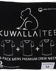 Package of Kuwalla Tee 3-pack of crew neck t-shirts in black